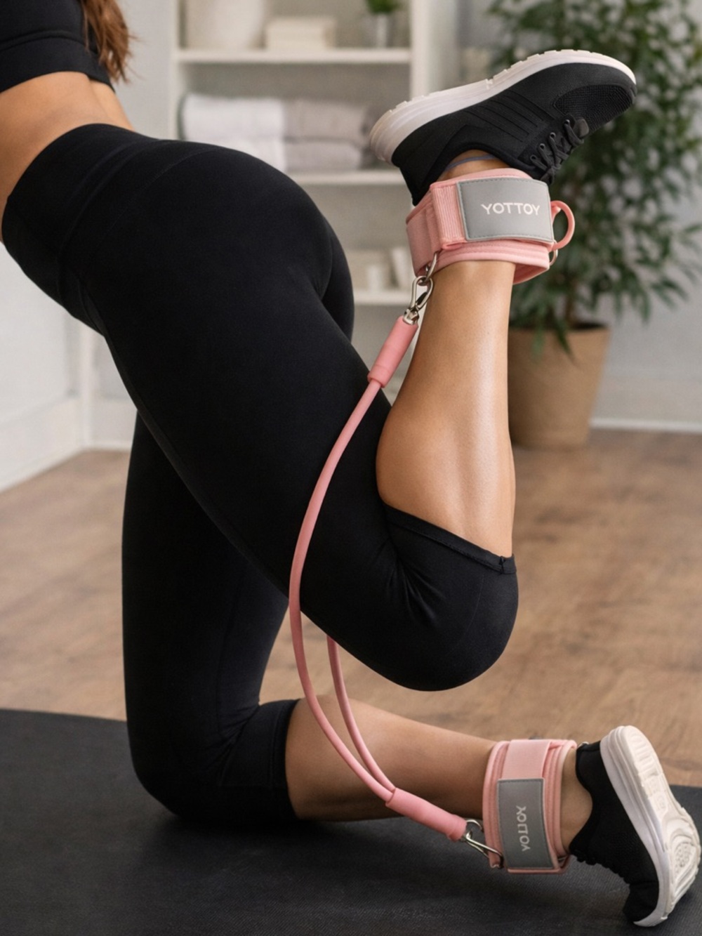 YOTTOY Pink Ankle Resistance Straps for Women